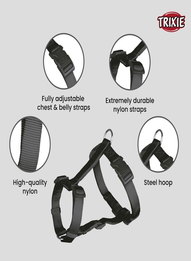 Trixie: - Classic H-Harness for Dogs | Made Nylon, Lightweight and Fully Adjustable Straps | Great Alternative to a Collar and Lead - (75-100 cm/25 mm, L-XL) Black - Image 3